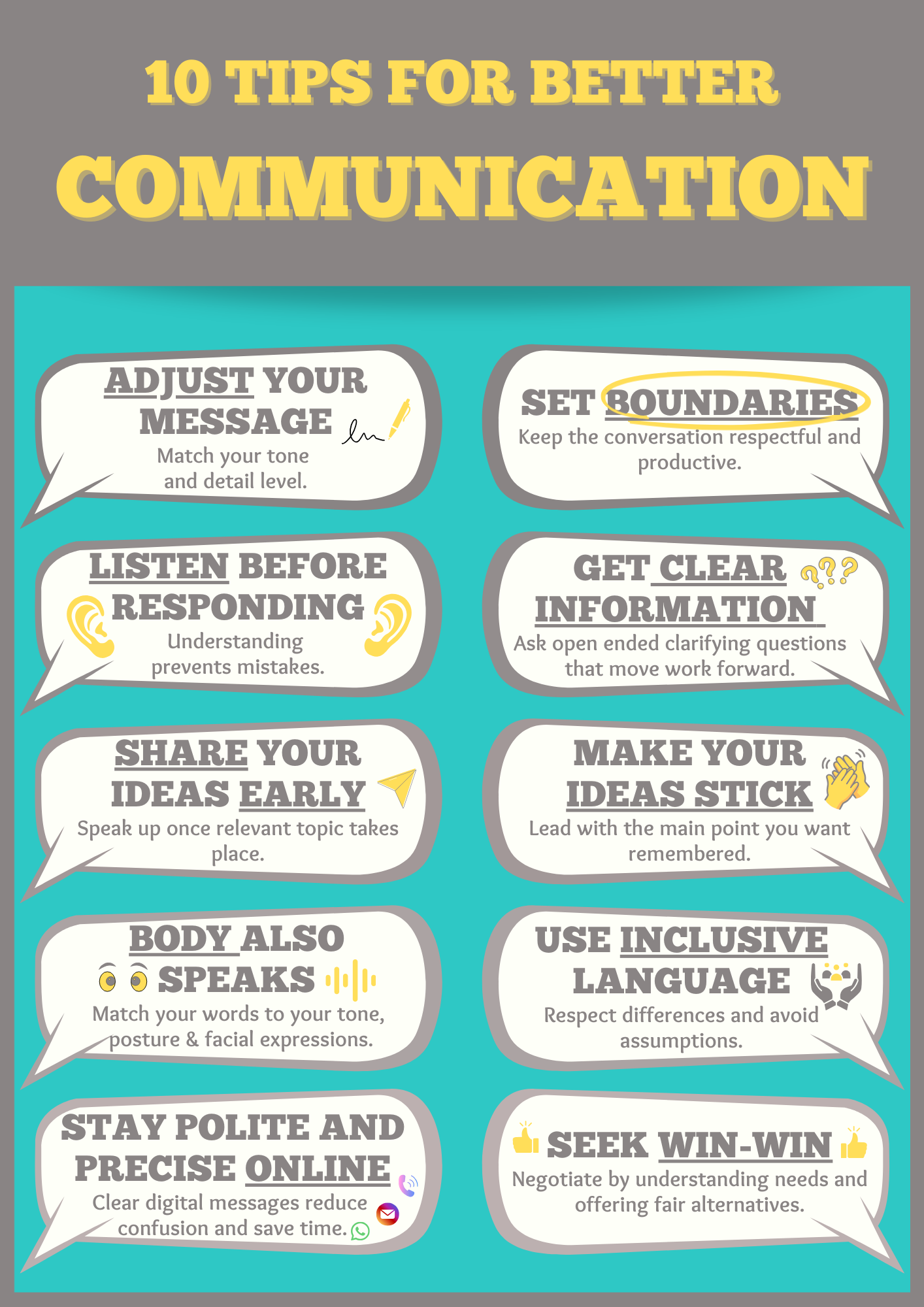 Communication Memo - 10 SKILLS TO IMPROVE YOUR COMMUNICATION